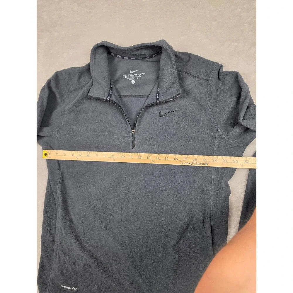 Nike Therma-Fit Quarter Zip Pullover Mens Large Gray Fleece 418343-060